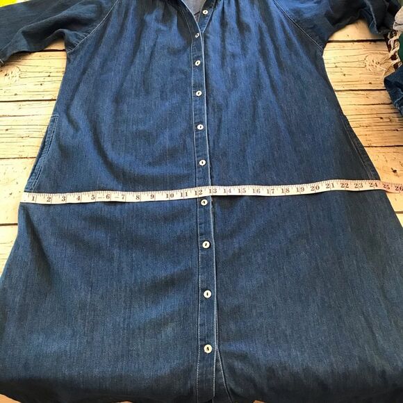 Vtg Willie of California Womens Denim Button Front A-line Dress Cotton Size 12 - Picture 12 of 16